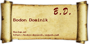 Bodon Dominik névjegykártya